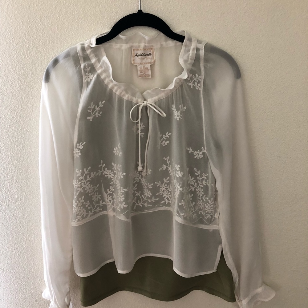 Embroidered Blouse. (Tank top NOT included.)